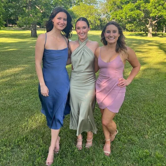 SHOW ME YOUR MUMU Jasmine Halter Midi Dress In Moss Green Luxe Satin - Picture 6 of 6